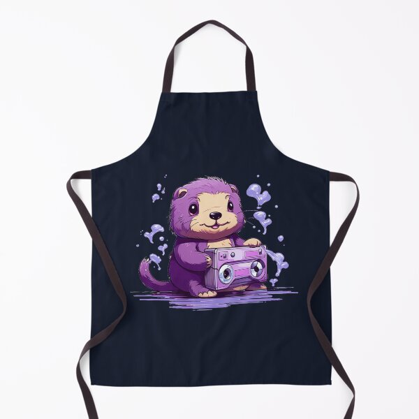 Item preview, Cute sea otter listen music on the Purple tape cassette  designed and sold by MilkyBerryShop.