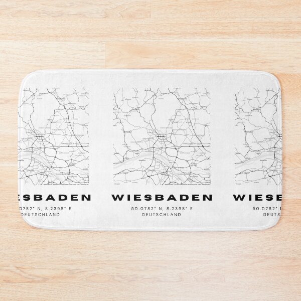 Artikelvorschau, Wiesbaden-Koordinaten - Sleek Map Art entworfen und verkauft von RM-Journey.