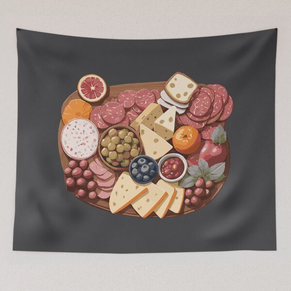 Item preview, Charcuterie Board with Meat, Cheese, Fruits, and Spreads designed and sold by Sarcastic Narwhal.