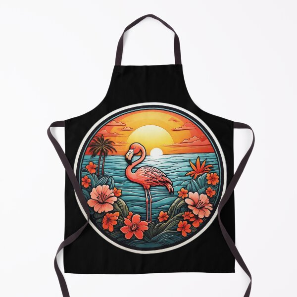 Item preview, Pink Flamingo at Sunset on a Hawaiian Beach with Orchids designed and sold by NautiChic.