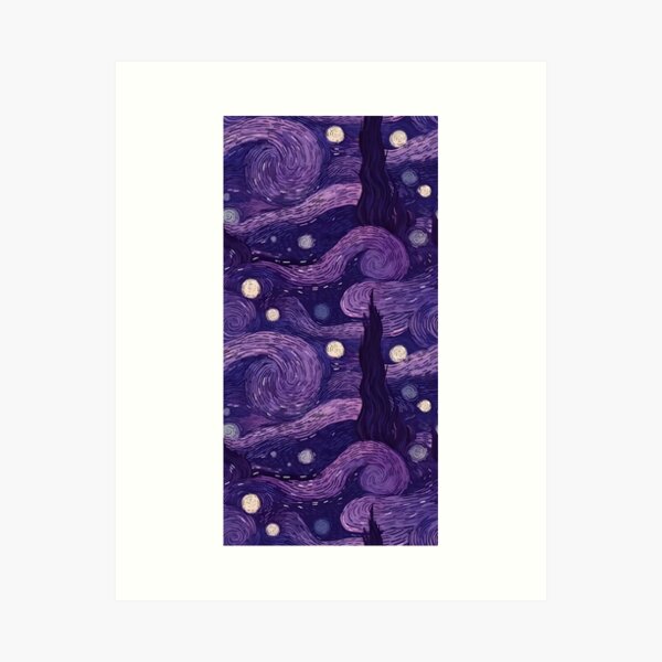Item preview, Purple Starry Night designed and sold by WhimsyInkings.
