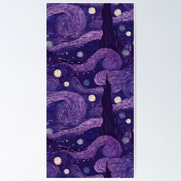 Item preview, Purple Starry Night designed and sold by WhimsyInkings.