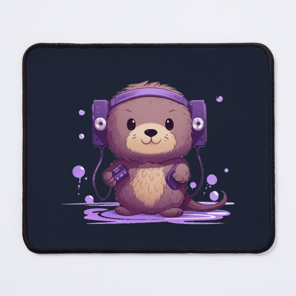 Item preview, Kawaii sea otter listen music on the Purple tape cassette designed and sold by MilkyBerryShop.