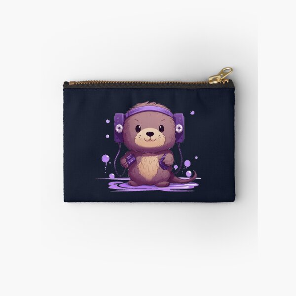 Item preview, Kawaii sea otter listen music on the Purple tape cassette  designed and sold by MilkyBerryShop.