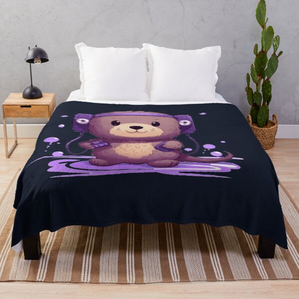 Item preview, Kawaii sea otter listen music on the Purple tape cassette designed and sold by MilkyBerryShop.