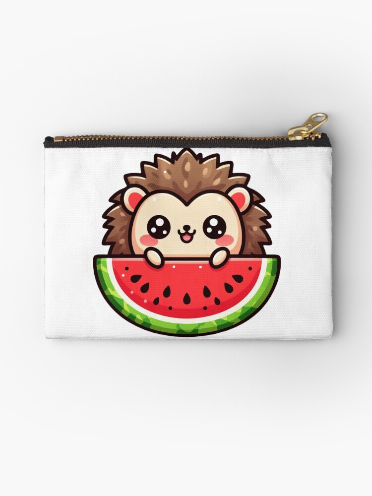 Hedgehog with watermelon cute animal Zipper Pouch