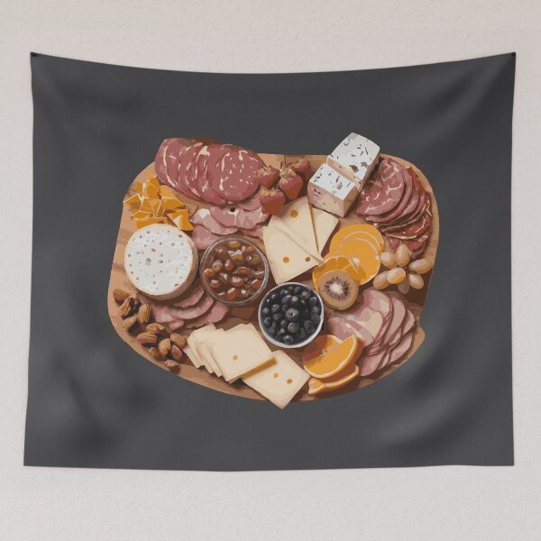 Item preview, Charcuterie Board with Meat, Cheese, Fruits, and Spreads II designed and sold by Sarcastic Narwhal.