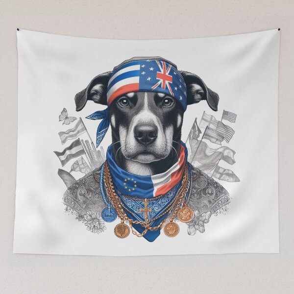 Item preview, Country Flag Necklaces for Dogs designed and sold by PaintMeWorld.