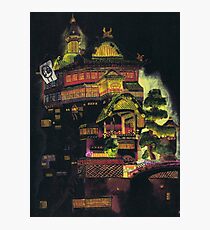 Spirited Away - Bath House at Night Photographic Print