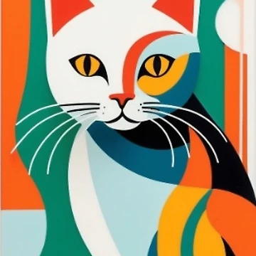 Artwork thumbnail, Abstract cat by BubbleTextBox