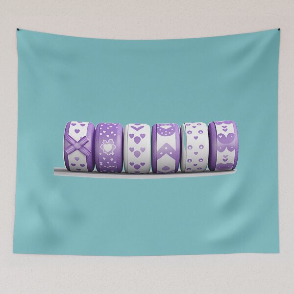 Item preview, rolls of purple tape with different cute patterns designed and sold by MilkyBerryShop.