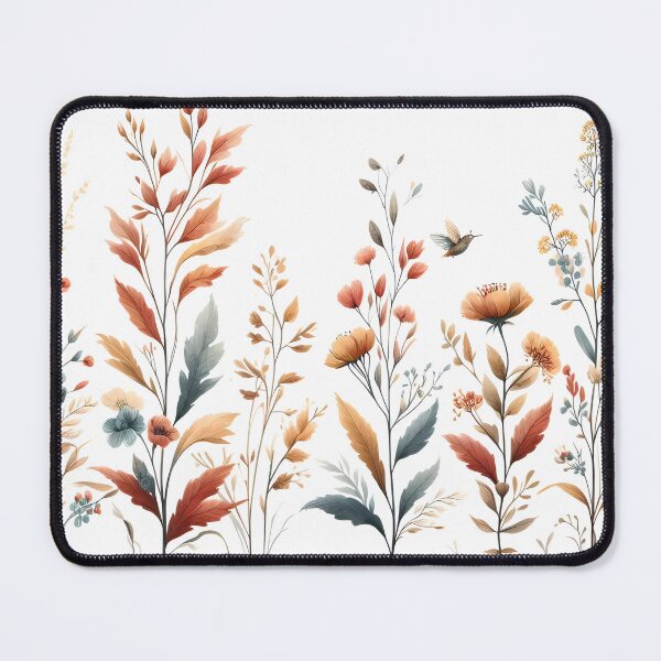 Item preview, floral pattern art Print of calm beige shades of wildflowers autumn warm colors poster for bedroom designed and sold by naivnoia.