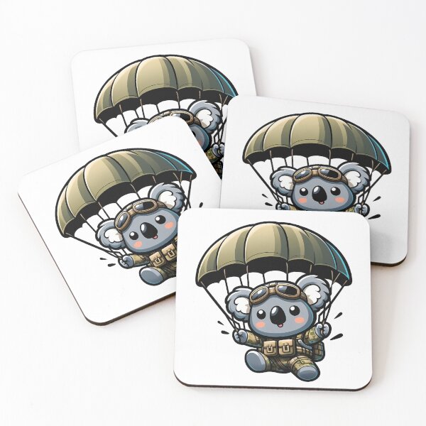 Item preview, Dropbear - Funny Koala Paratrooper designed and sold by Funny Vintage Stickers And T-Shirts.