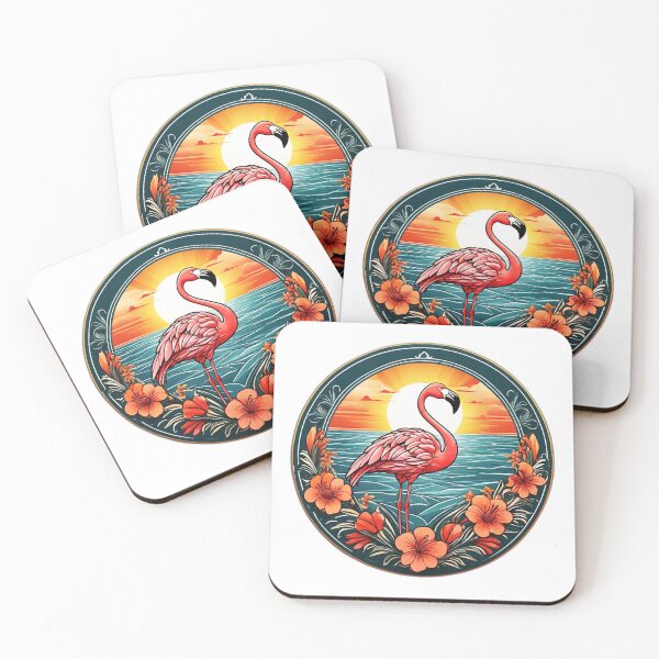 Item preview, Sunset Pink Flamingo by The Ocean with Orchids designed and sold by NautiChic.