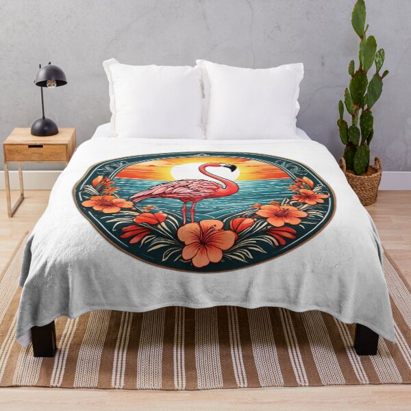 Item preview, Sunset Pink Flamingo by The Ocean with Orchids designed and sold by NautiChic.