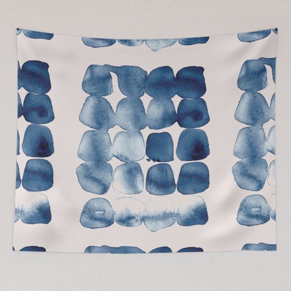 Item preview, Navy Blue Distorted Abstract Print designed and sold by WOWART69.