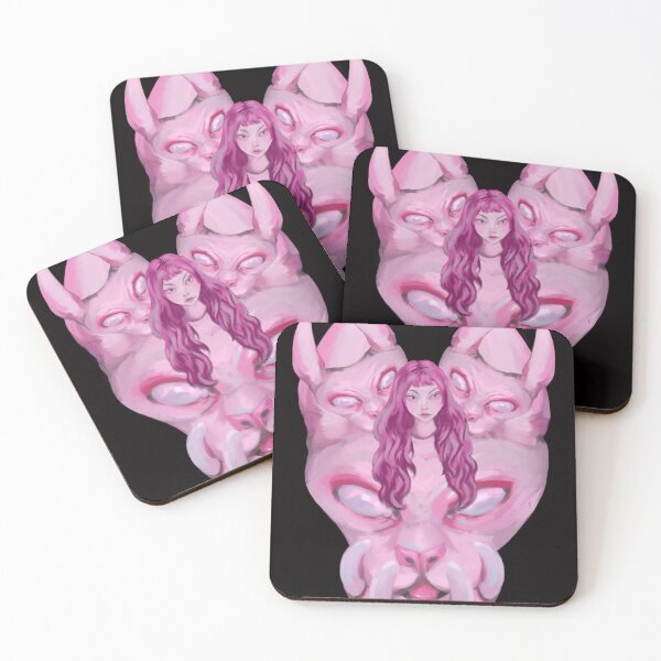 Item preview, Bakeneko: Aesthetic Pink Monster Cat designed and sold by MOONJIRI.