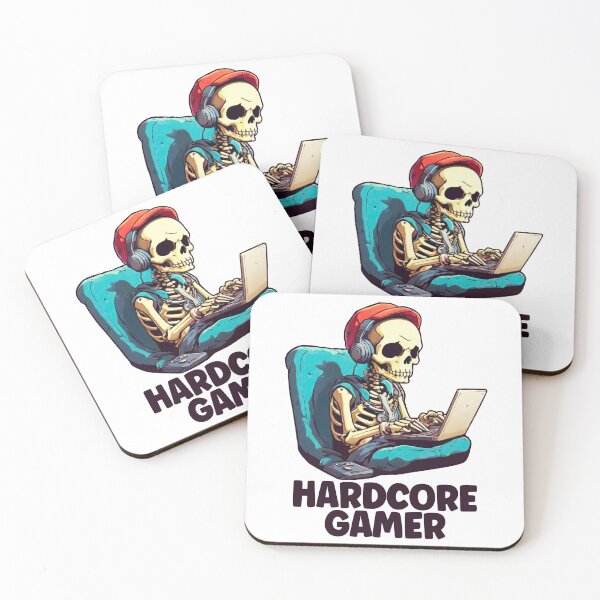 Item preview, Hardcore Gamer, Video Games, Skeleton Gaming, Cool Gamers designed and sold by Porcupine Tees ⭐⭐⭐⭐⭐.