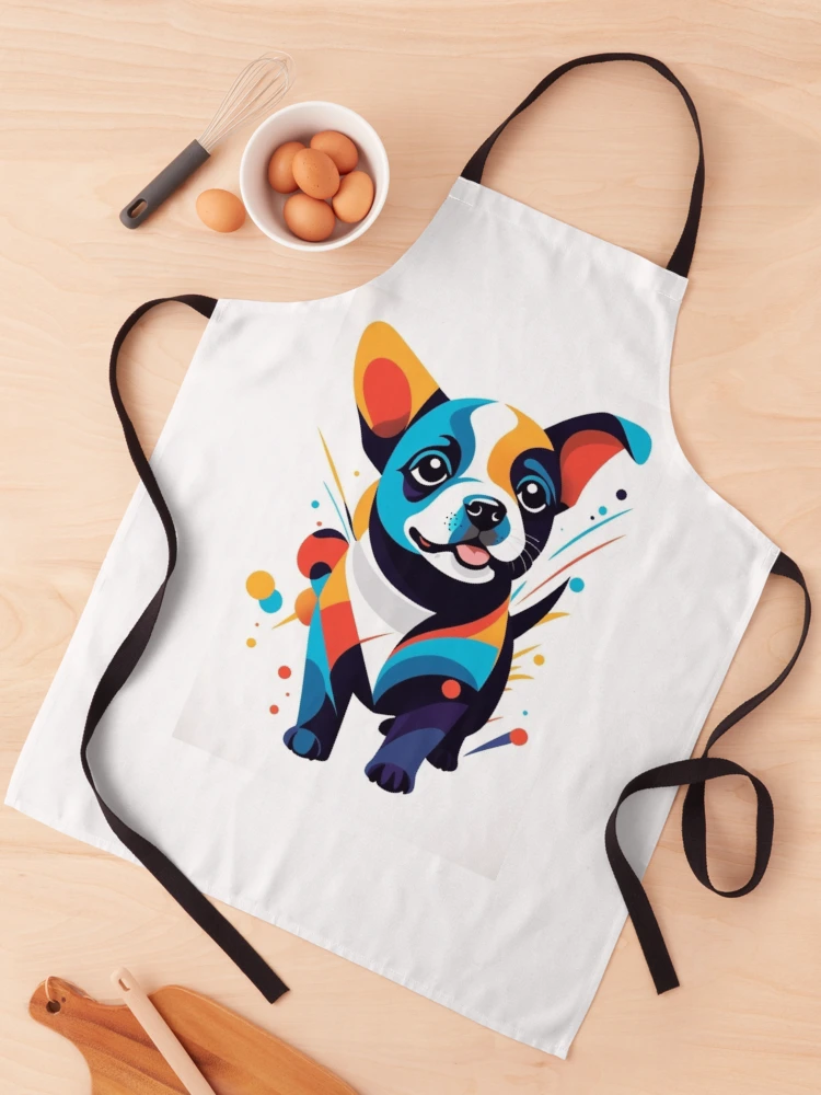 Thumbnail 1 of 6, Apron, Abstract dog designed and sold by BubbleTextBox.