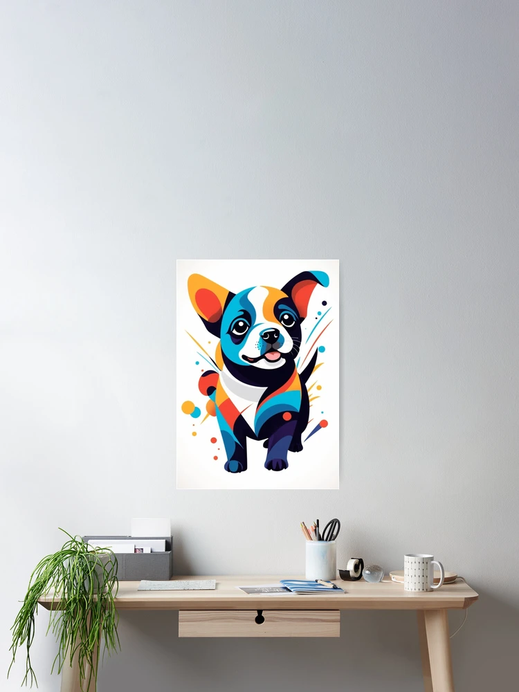 Thumbnail 2 of 3, Poster, Abstract dog  designed and sold by BubbleTextBox.