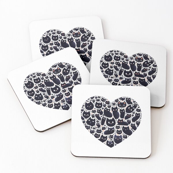 Item preview, black cats, HEART designed and sold by Cabrasco.