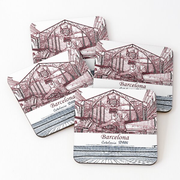 Item preview, Barcelona, Spain - Popular Market & Stadium designed and sold by leemcnut.