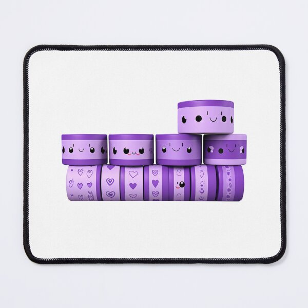 Item preview, several rolls of purple tape with cute face designed and sold by MilkyBerryShop.