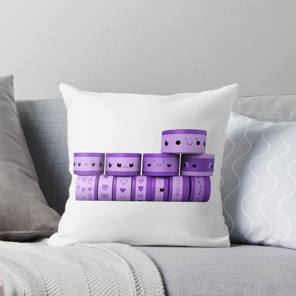 Item preview, several rolls of purple tape with cute face designed and sold by MilkyBerryShop.