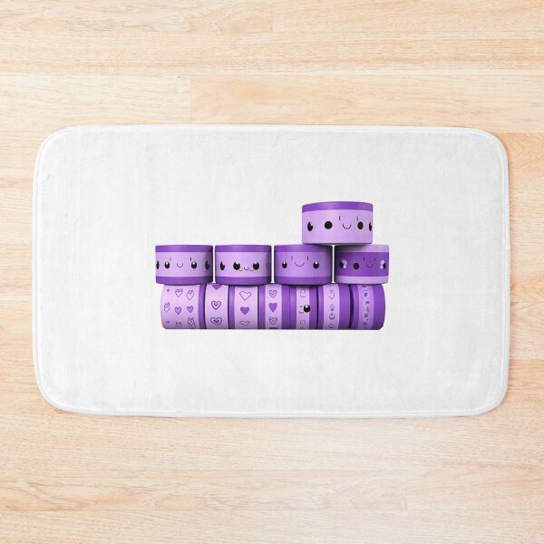 Item preview, several rolls of purple tape with cute face designed and sold by MilkyBerryShop.