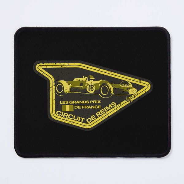 Item preview, Reims circuit French Grand Prix - vintage distressed yellow print designed and sold by retropetrol.