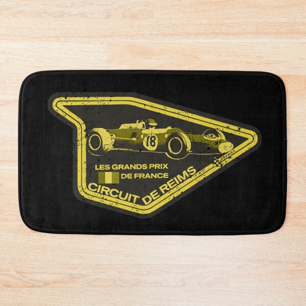 Item preview, Reims circuit French Grand Prix - vintage distressed yellow print designed and sold by retropetrol.