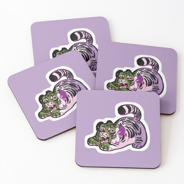 Item preview, Cute Tiger Cub Stretching with Genderqueer Colors designed and sold by ash-in-the-box.