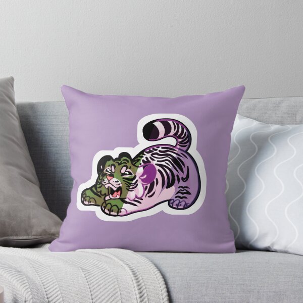 Item preview, Cute Tiger Cub Stretching with Genderqueer Colors designed and sold by ash-in-the-box.