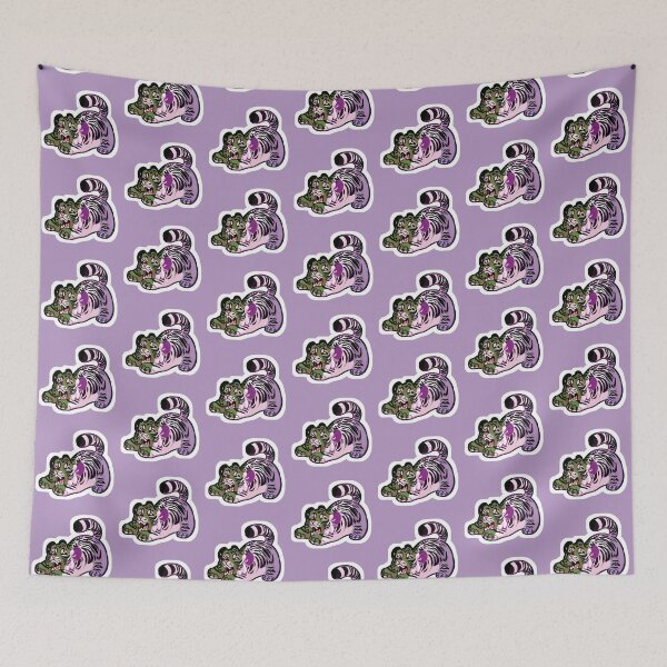 Item preview, Cute Tiger Cub Stretching with Genderqueer Colors designed and sold by ash-in-the-box.