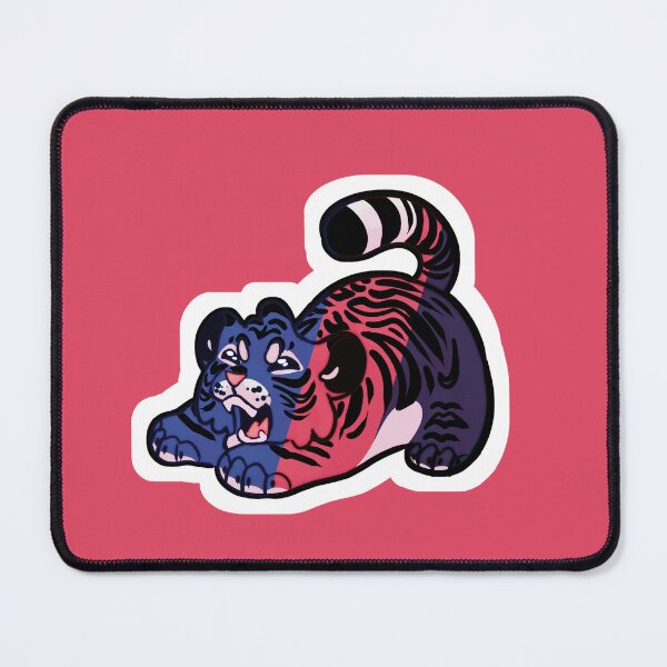 Item preview, Cute Tiger Cub Stretching with Poly Colors designed and sold by ash-in-the-box.