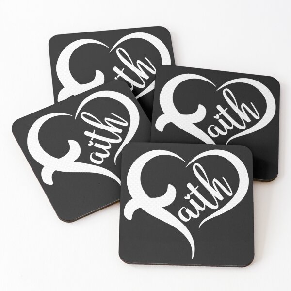 Item preview, Faith, Heart-Shaped Script design (relief, white) designed and sold by Margival.