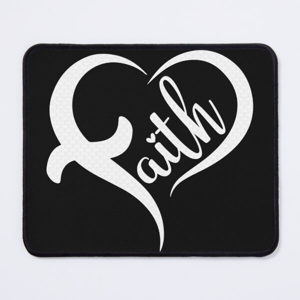 Item preview, Faith, Heart-Shaped Script design (relief, white) designed and sold by Margival.