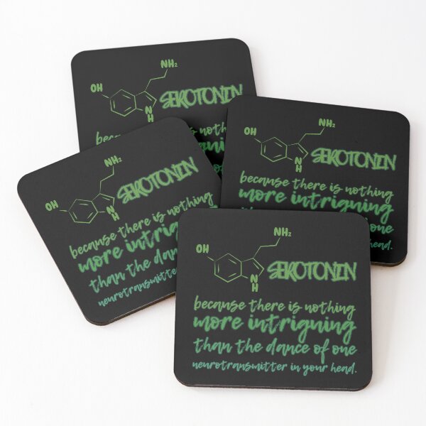 Item preview, SEROTONIN - because there is nothing more intrigning than the dance of one neurotransmitter in your head. designed and sold by UnCoverDesign.