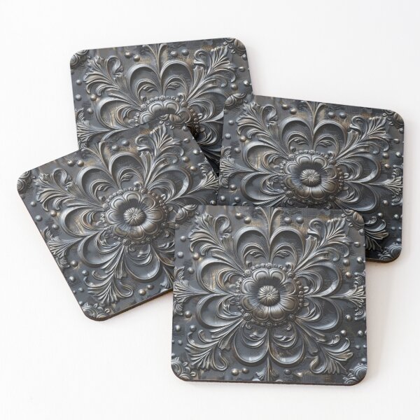 Item preview, Ornate Baroque Floral - Elegant Metallic Embossed Pattern designed and sold by Nicholas Panek.
