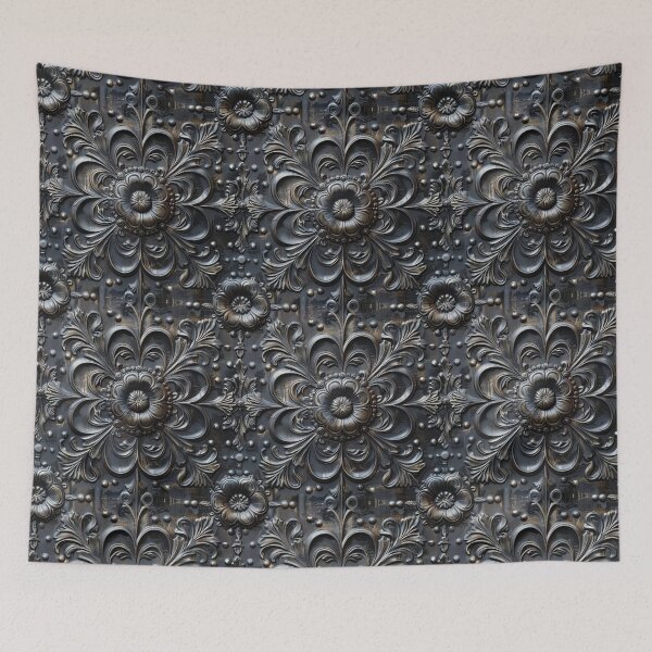Item preview, Ornate Baroque Floral - Elegant Metallic Embossed Pattern designed and sold by Nicholas Panek.