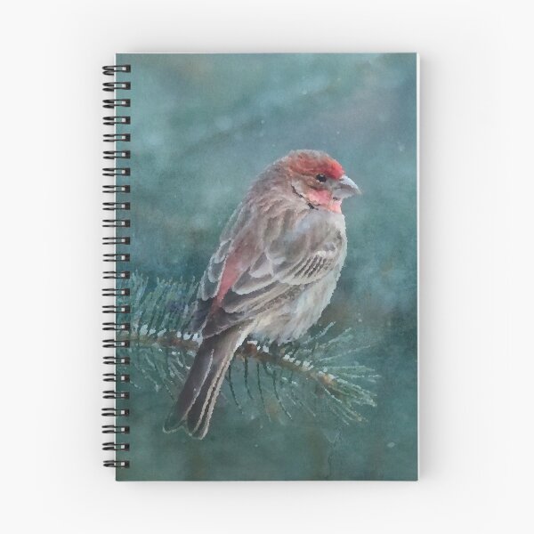 Item preview, Male House Finch in Forest - Digital Watercolor designed and sold by Shauna Kenworthy.