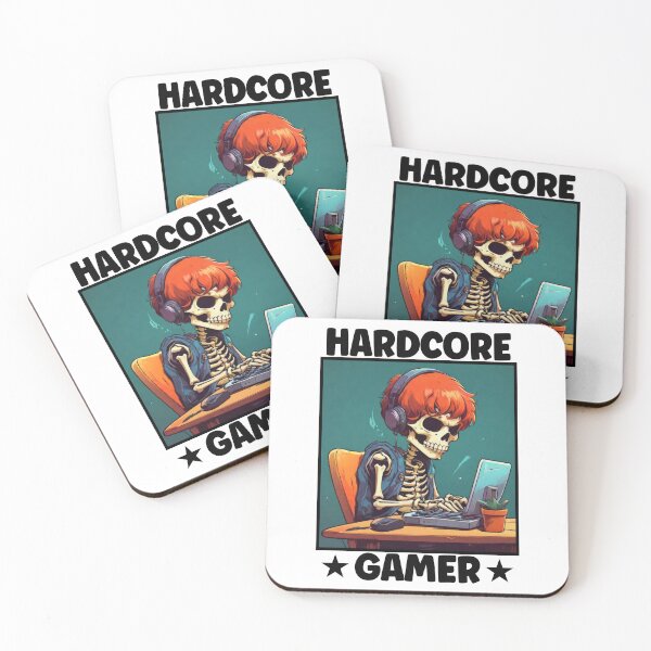 Item preview, Hardcore Gamer, Video Games, Geek, Skeleton Gaming, Cool Gamers designed and sold by Porcupine Tees ⭐⭐⭐⭐⭐.