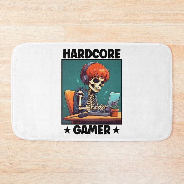 Item preview, Hardcore Gamer, Video Games, Geek, Skeleton Gaming, Cool Gamers designed and sold by Porcupine Tees ⭐⭐⭐⭐⭐.