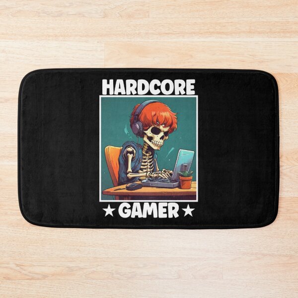 Item preview, Hardcore Gamer, Video Games, Geek, Nerd, Skeleton Gaming, Cool Gamers designed and sold by Porcupine Tees ⭐⭐⭐⭐⭐.