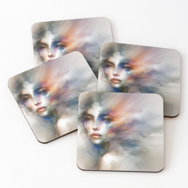 Item preview, Woman created with watercolors, featuring blurred and fluid effects designed and sold by AndreaMart.