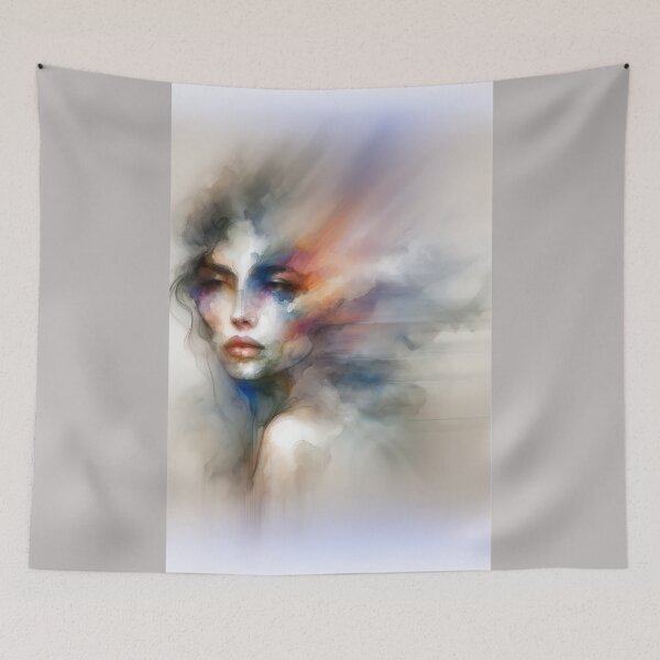 Item preview, Woman created with watercolors, featuring blurred and fluid effects designed and sold by AndreaMart.