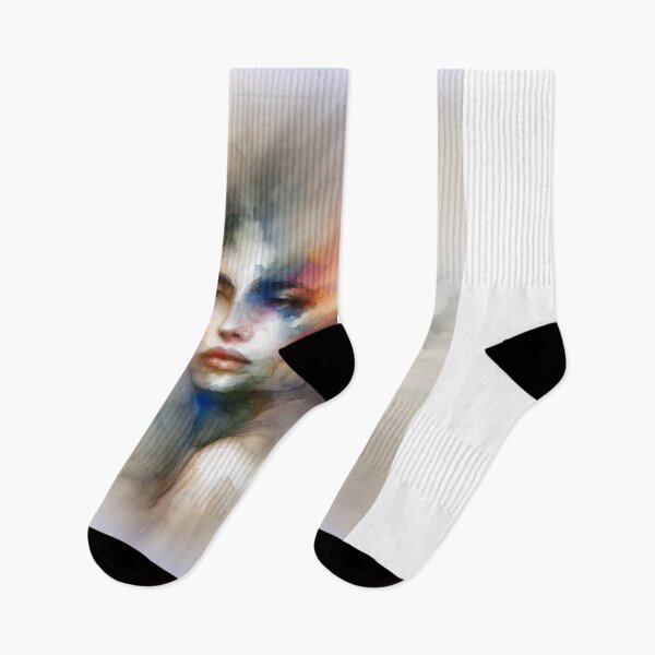 Item preview, Woman created with watercolors, featuring blurred and fluid effects designed and sold by AndreaMart.