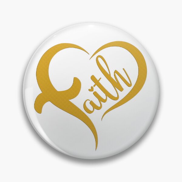 Item preview, Faith, Heart-Shaped Script design (relief, gold) designed and sold by Margival.