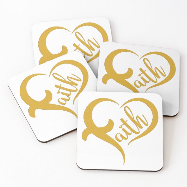 Item preview, Faith, Heart-Shaped Script design (relief, gold) designed and sold by Margival.