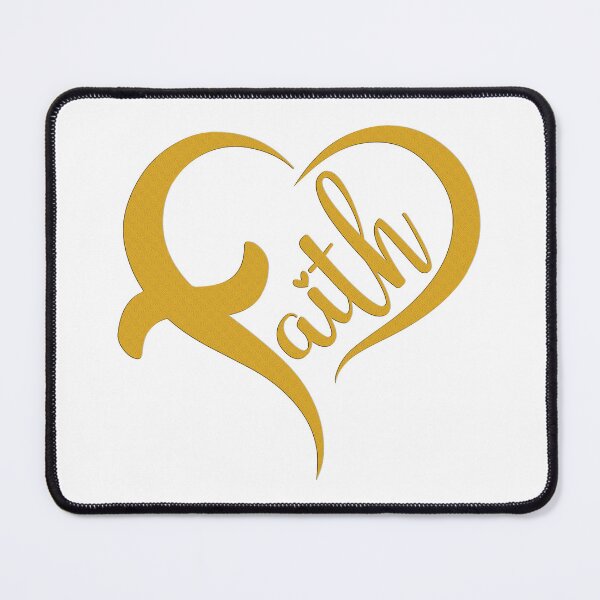 Item preview, Faith, Heart-Shaped Script design (relief, gold) designed and sold by Margival.